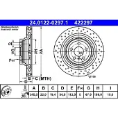 Ate Bremsscheibe 24012202971 Gelocht 345mm 22mm für MERCEDES-BENZ