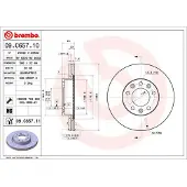 Brembo Bremsscheibe 09c65711 266mm 22mm für PEUGEOT
