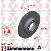 ZIMMERMANN Bremsscheibe 460156920 Vorderachse rechts Gelocht 298mm 24mm für PORSCHE