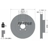 Textar Bremsscheibe 92163505 vorne, belüftet, hochkarbonisiert, 1 Stück