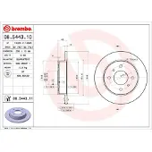 Brembo Bremsscheibe 08544311 258mm 10mm für NISSAN