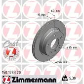 ZIMMERMANN Bremsscheibe 150128320 Hinterachse außenbelüftet 276mm 19mm für BMW (BRILLIANCE)