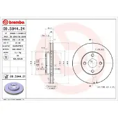Brembo Bremsscheibe 09584421 255mm 25mm für TOYOTA ENGLON