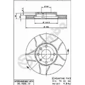 Brembo Bremsscheibe 09.7628.75, vorne, geschlitzt, belüftet, 1 Stück