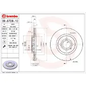 Brembo Bremsscheibe 09.6728.10, vorne, belüftet , 1 Stück