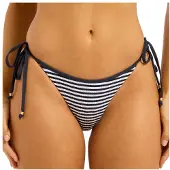 Seafolly - Clubhouse Tie Side Rio Pant - Bikini-Bottom Gr 36 grau/blau