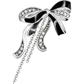 Thomas Sabo Paar Ohrhänger "Schleifen-Ohrringe Lovely Romance", schwarz-weiß (silberfarben, schwarz, weiß, weiß), Ohrringe, Damen, Silber 925 (recycelt), Paar Ohrhänger, mit Zirkonia (synth.)