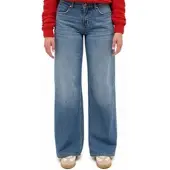 Mustang Weite Jeans "Damen Style Medley Wide Leg", Damen, Gr. 26, Länge 34, blau (671 mittelblau), Denim/Jeans, 79% Baumwolle, 11% Modal, 10% Lyocell, unifarben, weit, Jeans Weite Jeans