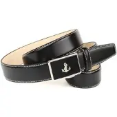 Anthoni Crown Ledergürtel , Herren, Gr. 100, schwarz, Leder, unifarben, Gürtel Ledergürtel, Ledergürtel mit Ankerlogo
