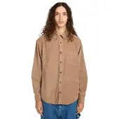 Element Langarmhemd "Button Down Regular Corduroy", Herren, Gr. S, caribou, Obermaterial: 100% Baumwolle., Hemden Langarmhemd