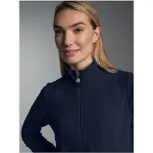 Trigema Sweatjacke "Jacke mit funkelnden Strass-Steinen", Damen, Gr. XXL, blau (navy), Sweatware, 55% Polyester, 45% Baumwolle, normal, ohne Ausschnitt, Sweatjacken Sweatjacke
