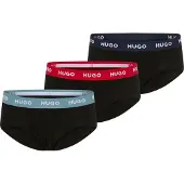HUGO underwear Hipster "HIPBRIEF TRIPL", Herren, Gr. M (50), 3 Stk., schwarz (charcoal 011), Jersey, Obermaterial: 95% Baumwolle, 5% Elasthan, körpernah, Unterhosen Hipster, mit elastischem Bund