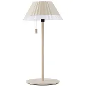 LINDBY LED-Akku-Tischleuchte Ilvi, beige, Alu, Ø 17,5 cm