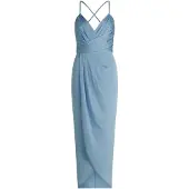 Vera Mont Abendkleid "Abendkleid mit Raffung", Damen, Gr. 44, EURO, blau (soft sky), Obermaterial: 100% Polyester PES., Kleider Abendkleid