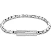 Calvin Klein Armband "CONTOURED BARREL", silber (edelstahlfarben), Armbänder, 19,5cm, Edelstahl, Armband