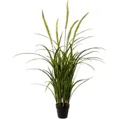 Creativ Green Kunstgras "Grasbusch Miscanthus im Topf", grün, H:120cm, Obermaterial: 100% Polyethylen, Kunstpflanzen, Kunstgras