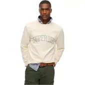 Superdry für Herren. M2014090A Athletic Ess Crew Sweatshirt off-white (S), Weiß, Lässig, Baumwolle, Langarm