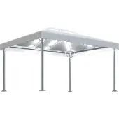 Syfax Pavillon mit LED-Lichterkette 400x300 cm Cremeweiß Aluminium