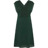 Zero Chiffonkleid mit Rüschen in Green Forest | Gr.: 34