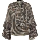 Vera Mont Chiffonbluse mit Volant in Brown/Brown | Gr.: 42
