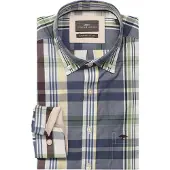 FYNCH-HATTON Langarmhemd , Herren, Gr. L, N-Gr, bunt (aubergine), Web, Obermaterial: 100% Baumwolle, kariert, regular fit normal, ohne Ausschnitt, Manschette, Hemden Langarmhemd, mit Logo Stickerei