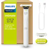 Philips Norelco OneBlade OneBlade QP1924/30 Intimate, Integrierte Batterie, Nass & Trocken, Weiß