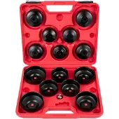 Vevor Ölfilter-Steckschlüsselsatz, 14-teiliges Ölfilterschlüssel-Set, Robuster Ölfilter-Steckschlüsselsatz aus Stahl, 3/8 Zoll Ölfilter-Steckschlüsselsatz, Ölfilter-Steckschlüsselsatz