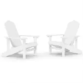 Syfax Adirondack-Gartenstühle 2 Stk. HDPE Weiß