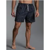 Trigema Shorts "Bade-/Freizeitshorts mit Druckmotiv", Herren, Gr. L, Normalgrößen, blau (navy, bunt), Web, 50% Baumwolle, 50% Polyamid, Hosen Shorts