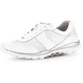 Gabor Sneaker ROLLINGSOFT, Mädchen, Gr. 42, weiß, Leder, Textil, unifarben, Schuhe Sneaker, mit sportlichem Mesheinsatz, Freizeitschuh, Halbschuh, Schnürschuh