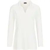 Goldner Langarmshirt "Kurzgröße Halbarm Blusenshirt mit Hemdkragen" Biesen