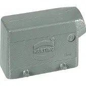 Harting Han 16B Tüllengehäuse niedrig, 1xM25 seitlicher Kabelabgang, für 2 Bügel (am Unterteil) Verschraubung M25