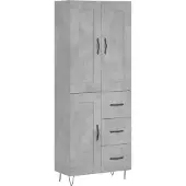 vidaXL Highboard Betongrau 69,5x34x180 cm Holzwerkstoff