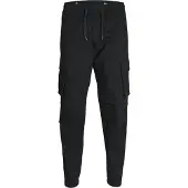 Jack & Jones Cargohose "JPSTKANE NOAH CUFFED CARGO NOOS", Herren, Gr. XS, N-Gr, schwarz, Web, Obermaterial: 98% Baumwolle, 2% Elasthan, unifarben, relaxed fit knöchellang, Hosen Cargohose