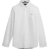 Superdry für Herren. M4011037A Classic Oxford L/S Hemd weiß (L), Baumwolle, Klassisch, Langarm