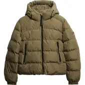 Superdry für Damen. W5011996A Stanton Steppjacke mit Kapuze grün (L), Lässig, Polyester