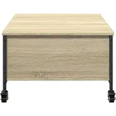 vidaXL Couchtisch mit Rollen Sonoma-Eiche 91x55x34 cm Holzwerkstoff