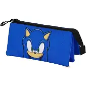 KARACTERMANIA Sonic The Hedgehog Sega Sight Triple Mäppchen Blau Mann Blau One Size