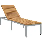 vidaXL Sonnenliege Grau 200 x 55 x 35 cm Massivholz Akazie