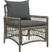 vidaXL Gartenstuhl Grau Poly-Rattan