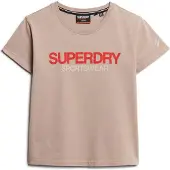 Superdry für Damen. W1011375A T-Shirt mit Sportswear-Logo braun (XS), Lässig, Baumwolle, Kurzarm