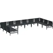 vidaXL Gartensofa-set 10 stk. Schwarz Stahl