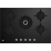 Beko HILW75222S, Schwarz, Integriert, 75 cm, Gaskochfeld, Glas, 5 Zone(n)