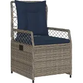 vidaXL Liegende Gartenstühle 2 Stk. Grau Poly Rattan