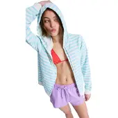 Roxy Sweatshirt "Perfect Stripe", Damen, Gr. S, blau (tanager turquoise small stripe), Obermaterial: 60% Baumwolle, 40% Polyester., Sweatshirts Sweatshirt