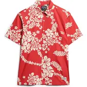 Superdry für Herren. M4010353A Hawaii-Hemd rot (XL), Lässig, Baumwolle, Kurzarm