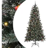 vidaXL Künstlicher Weihnachtsbaum Grün 240 cm PVC, Plastik und Stahl