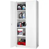 Vevor Metall-Aufbewahrungsschrank 175 cm Abschließbar, Aktenschrank mit 4 Verstellbaren Einlegeböden & 2 Magnettüren & 2 Schlüsseln & 5 Ablagen Ideal für Speisekammer Lager Keller, Werkzeugschrank