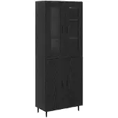 vidaXL Highboard 2 stk. Schwarz Eichen-Optik 69,5 x 34 x 180 cm