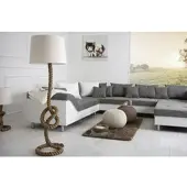 Casa Padrino Designer Stehleuchte Marine Tauseil - Seil Stehlampe im maritimen Look - creme natur - Höhe 160 cm